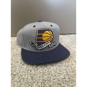 Indiana Pacers Hat Adult One Size Grey Adjustable Strap Flat Brim Embroidered